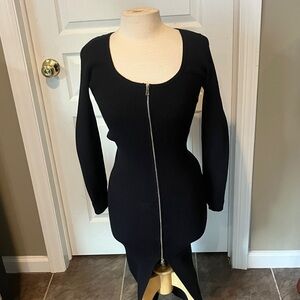 Justify Black Long Sleeve Zipper Dress
